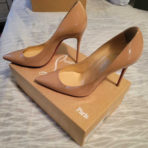 Christian Lou Boutin Decollete 554 100 Patent in Nude size 38. - Picture 3 of 12